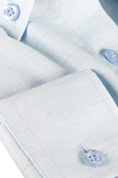 Varetta Cămașă cu nasturi pentru bărbați, albastru moale, cu mânecă lungă, din bumbac, cu buzunare