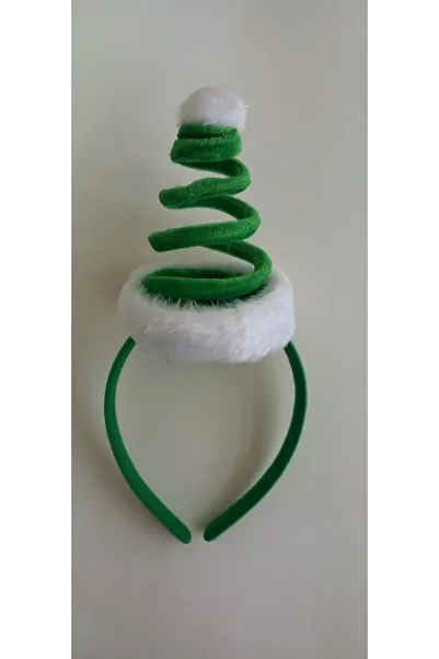 DM ONLINE New Year's Green Bow Model Pine Tree Pompom Crown