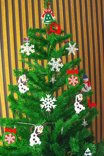 garaccu Felt Happy Smiling Snowman Olaf Ornaments 3 Pieces