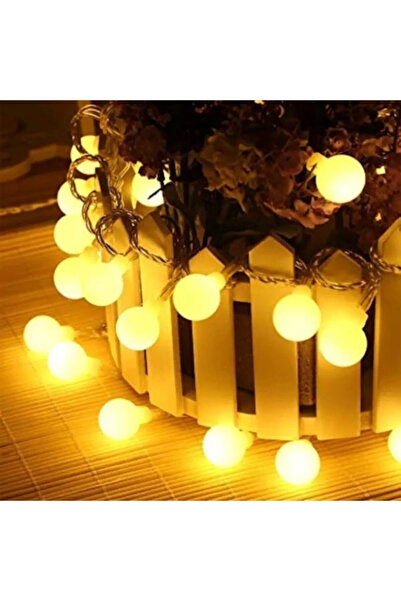 Happyland Yılbaşı 4 Metre Animasyonlu 20 Ledli Beyaz Kablo Fişli Günışığı Top Led Işık Dekorasyon Ağaç Işığı