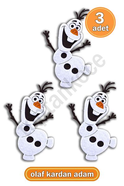 garaccu Felt Happy Smiling Snowman Olaf Ornaments 3 Pieces
