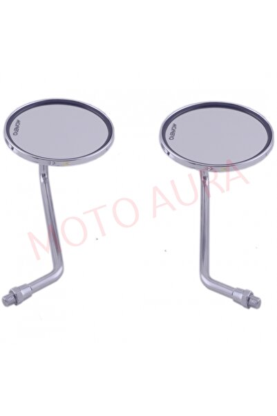 monero MOTO AURA-MOTOSİKLET AYNASI QY181 - 10MM NİKEL KROM YUVARLAK MONDIAL Z...