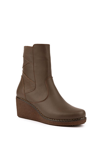 Elile Shoes Hakiki Deri 34-35-41-42-Numara Dolgu Topuk Kışlık Kadın Bot