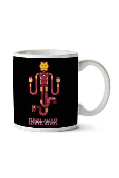 ART HEDİYE Iron Man Civil War Wobble Two Sided Printed Mug