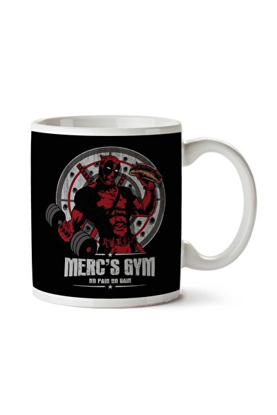 ART HEDİYE كوب Deadpool Mercs Gym No Pain No Gain مطبوع على الجانبين