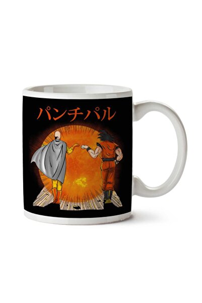 ART HEDİYE Dragon Ball Punch Pals Goku Saitama Two Sided Printed Mug
