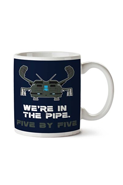 ART HEDİYE كوب مطبوع على الجانبين من Were In The Pipe Five By Five Aliens