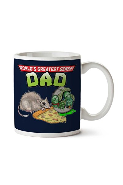 ART HEDİYE Worlds Greatest Sensei Dad Splinter Teenage Mutant Ninja Turtles T...