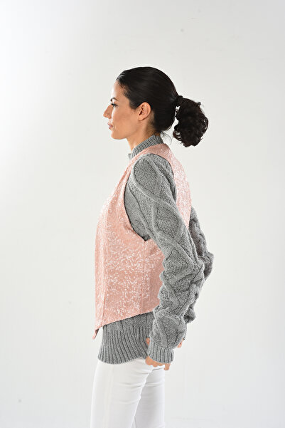 Calidi Glacies Vest Matte Sequin Sequin Pink