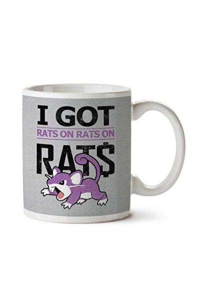 ART HEDİYE كوب I Got Rats On Rats On Rats Rattata Pokemon مطبوع على الجانبين