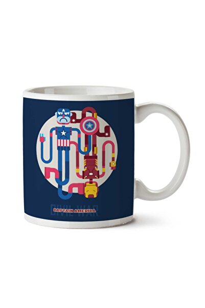 ART HEDİYE كوب كابتن أمريكا المدنية ووبل مطبوع على الجانبين