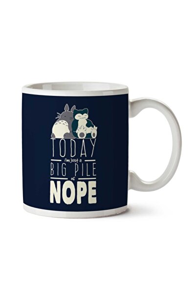 ART HEDİYE كوب Snorlax Totoro Big Pile Of Nope Studio Ghibli Pokemon مطبوع عل...
