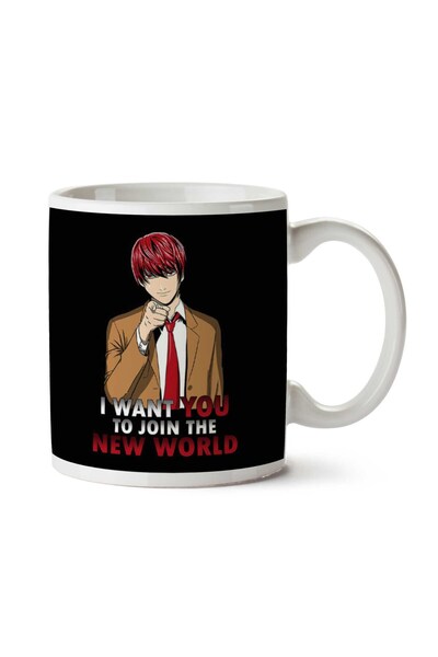 ART HEDİYE كوب I Want You To Join The New World Support Kira مطبوع على الجانبين