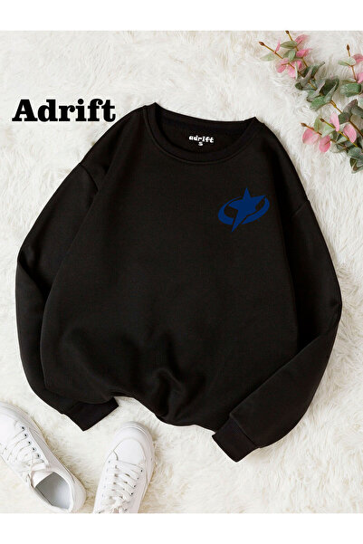 Adrift Unisex zvezda Štampano okrugla kragna dukserica