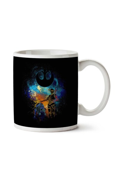 ART HEDİYE Droid Art R2D2 And C3PO Powder Splash Star Wars Two Sided Printed ...