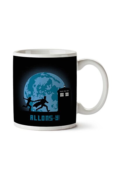 ART HEDİYE كوب مطبوع عليه وجهين من Doctor Who Allons Y Lets Go