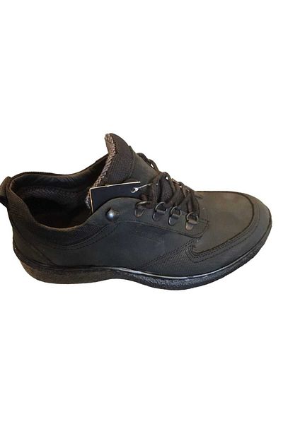Darkwood 4032 Γνήσια δερμάτινα ραμμένα παπούτσια Nubuck Μαύρα