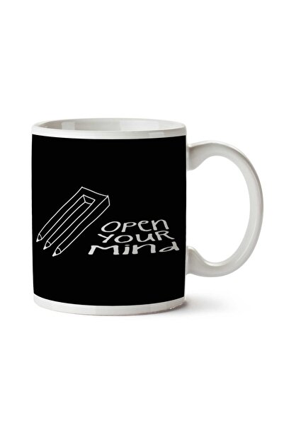 ART HEDİYE كوب Open Yor Mind Impossible Trident Pencil Illusion مطبوع على الج...