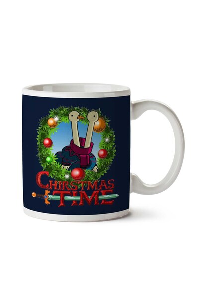 ART HEDİYE كوب مطبوع عليه عبارة "Adventure Christmas Time Wreath" برأسين على ...