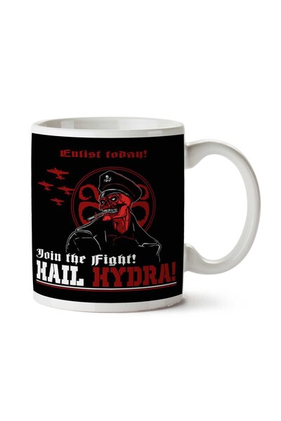 ART HEDİYE كوب مطبوع على الجانبين من Enlist Today Hail Hydra Red Skull Captai...