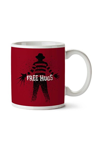 ART HEDİYE Nightmare On Elm Street Freddy Krueger Free Hugs Two Sided Printed...