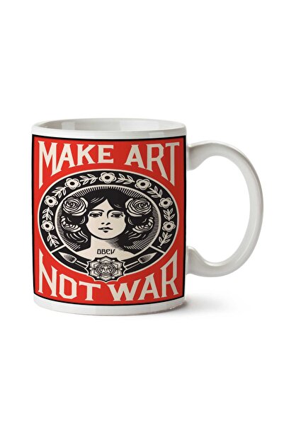 ART HEDİYE كوب مطبوع على الجانبين من Make Art Not War