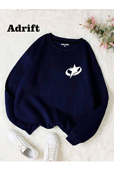 Adrift Унісекс-светр з велосипедним коміром і принтом «Зірка»