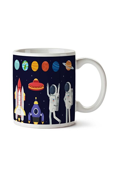ART HEDİYE كوب مكوك الفضاء ورائد الفضاء مطبوع على الجانبين