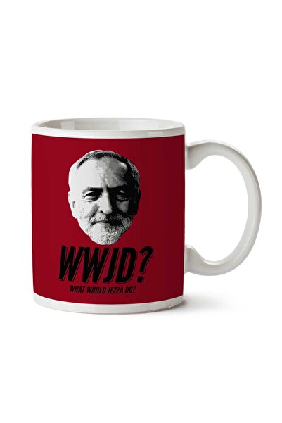 ART HEDİYE كوب جيريمي كوربين WWJD What Would Jezza Do مطبوع على الجانبين