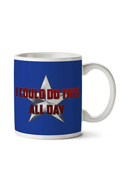 ART HEDİYE I Could Do This All Day Captain America Steve Rogers Two Side Prin...