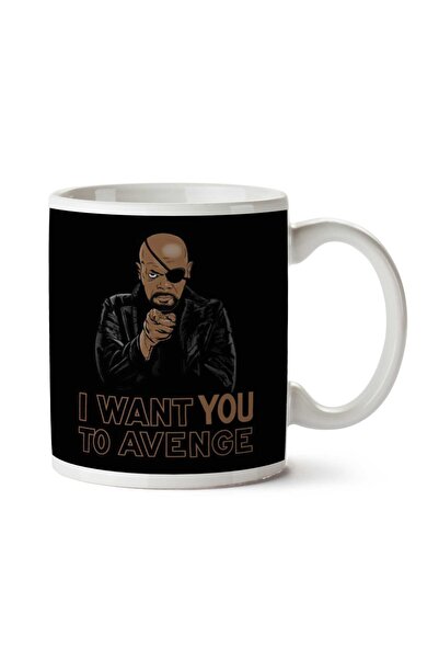 ART HEDİYE Uncle Fury I Want You To Avenge Avengers Two Side Printed Mug