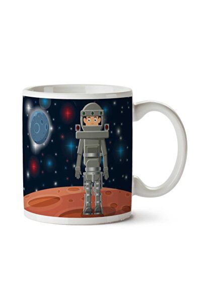 ART HEDİYE كوب مطبوع عليه كوكب رائد الفضاء للأطفال على الجانبين