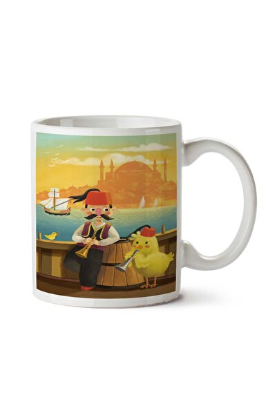 ART HEDİYE كوب مطبوع على الجانبين من Old Istanbul