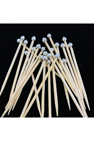 yağmur gökçe No:11 - 100 Adet Dekoratif Gümüş Renk 5 Mm Boncuklu Şık Kokteyl ...