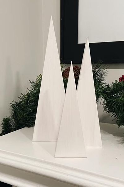 Alyones Mountain Shaped Christmas Ornament Decoration Set of 3 - Mountain Mantel Decor, Hygge Style Christmas Ornaments