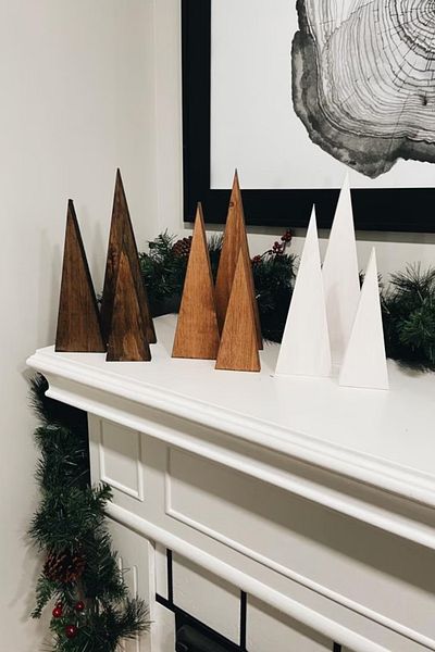 Alyones Mountain Shaped Christmas Ornament Decoration Set of 3 - Mountain Mantel Decor, Hygge Style Christmas Ornaments