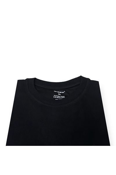Sadık Collection Ercan Knitwear Men's Large Size Crew Neck Thessaloniki Knitted Black Sweater 2041