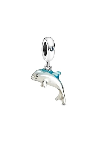 Lux Design 925 Ayar Gümüş Işıltılı Yunus Sallantılı Charm