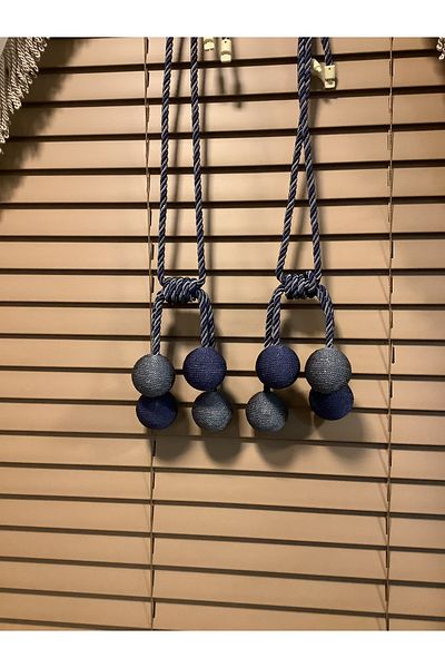 devirhesapdevri Ceiling Brocelain from Aegean Workshop, Ceiling Tie, Curtain Accessory, 2 Pieces of 8 Balls