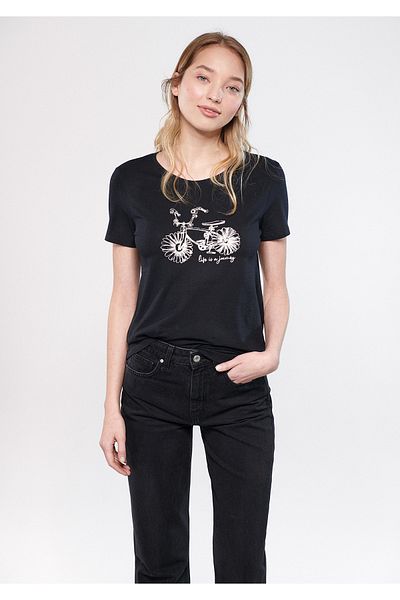 Mavi Ποδήλατο εμπριμέ μαύρο T-shirt κανονικής εφαρμογής / κανονικής κοπής 1611285-900