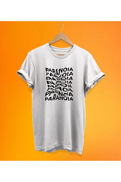 remonz Μπλουζάκι με στάμπα Paranoia Λευκό, 100% βαμβακερό Basic (κανονικό μέγεθος).