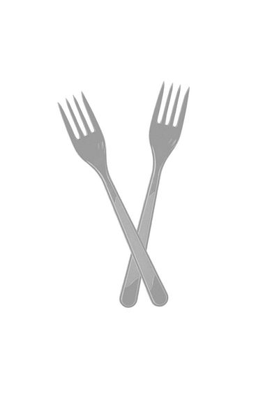 Aker Hediyelik Disposable Plastic Fork Silver 25 Pieces