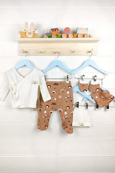 Necix's Sun Patterned Hospital Exit 100% Cotton Set of 5