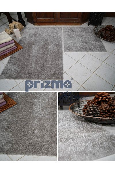 Prizma Romanza, Non-Slip, Washable, Single Bath Rug Mat| Silk Gray - (75X110CM)