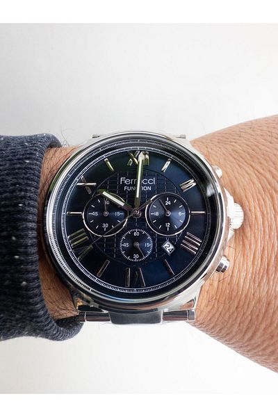 Ferrucci Men's Steel Wrist Watch with Roman Numakkamlı Calendar
