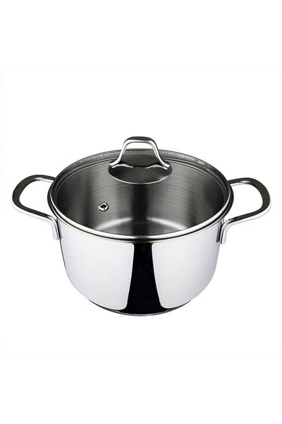 Serenk Modernist Stainless Steel 2.5 Liter Deep Pot 20 Cm