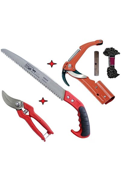 Depolife Yüksek Agaç Tepe Dal Ağaç Kesme Budama Makası Bağ Testere Seti Mekan...