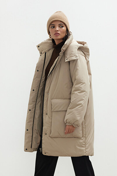 Manuka KABÁT ANORAK S KAPUCÍ TMAVĚ BÉŽOVÁ