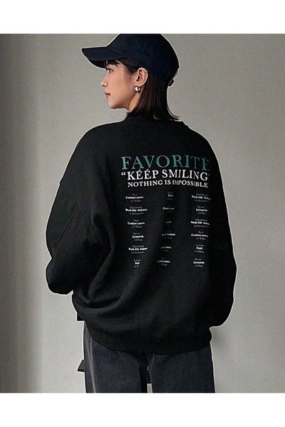 MANCY 'Favourite' Back Printed Crew Neck Sweatshirt
