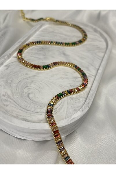 ismim bijuteri Colored Stone Waterway Steel Necklace